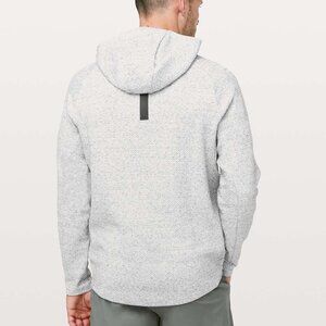 NEW Lululemon At Ease Hoodie Heathered Melody Light Grey / Black size S